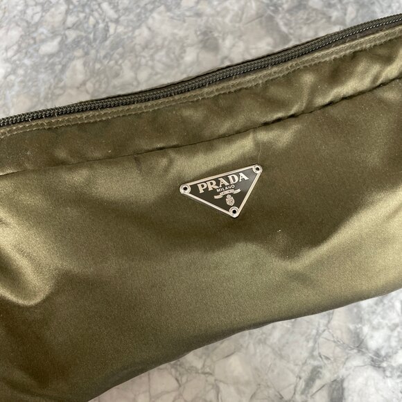 Prada Satin Loafers with Shoe Bag Olive Green 37 - Picture 10 of 14